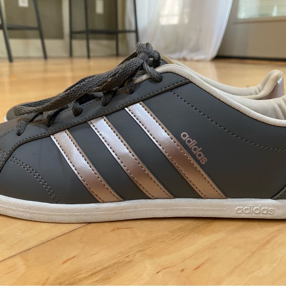 Size 9, Adidas Neo, gray and rose gold